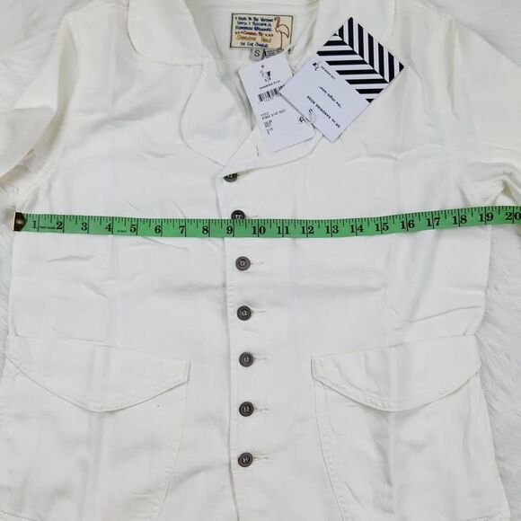 Sandrine Rose -968‎ x Free People NWT Empire Jacket Utility Shirt White Size S - Picture 7 of 9